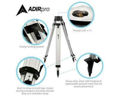 Adirpro Black Flat Head Aluminum Tripod, Survey, Contractor, Laser, Auto Level