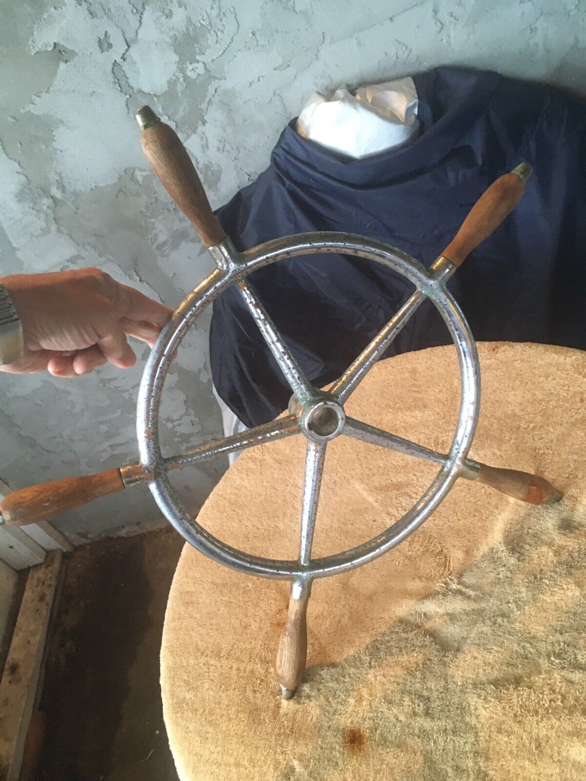 Vintage Nautical Mid 1900’s Lobster Boat Ship Captain Wheel New England