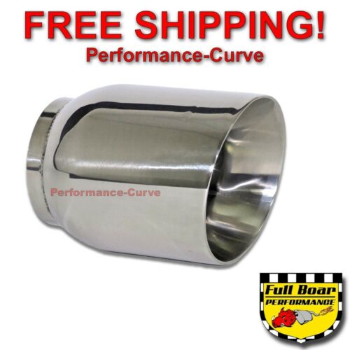 Stainless Steel Exhaust Tip Double Wall Angle 3" Inlet - 4" Outlet - 5" Long