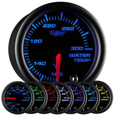 Glowshift 52mm Black 7 Color Led Water Coolant Temperature Temp Gauge Meter - °f
