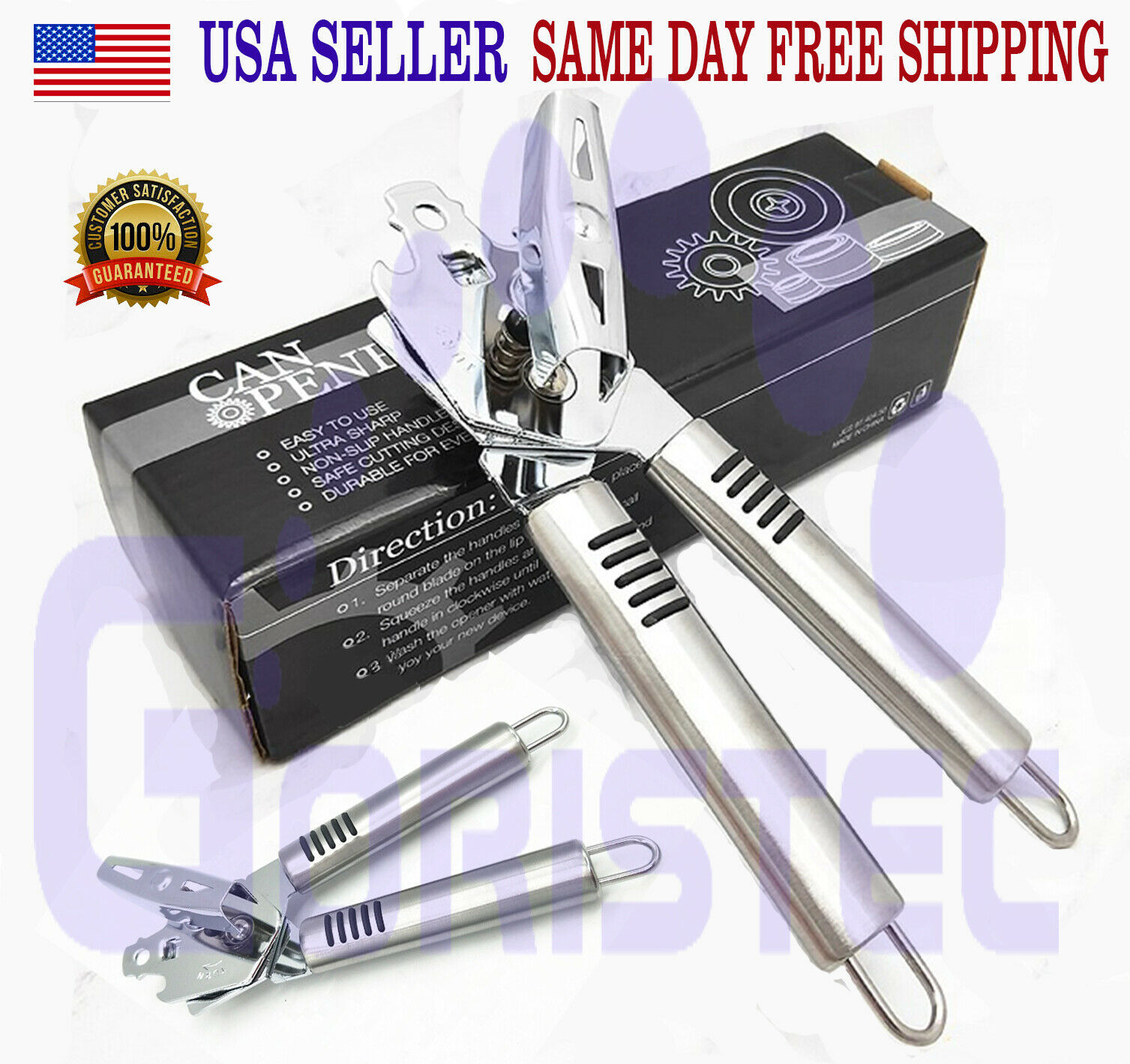 Premium Can Opener Stainless Steel Heavy Duty Blades Strong Professional Chef