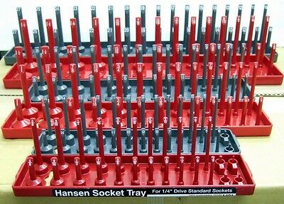 Hansen Socket Organizer Holder Storage Trays - 1/4, 3/8, 1/2 - Sae / Metric