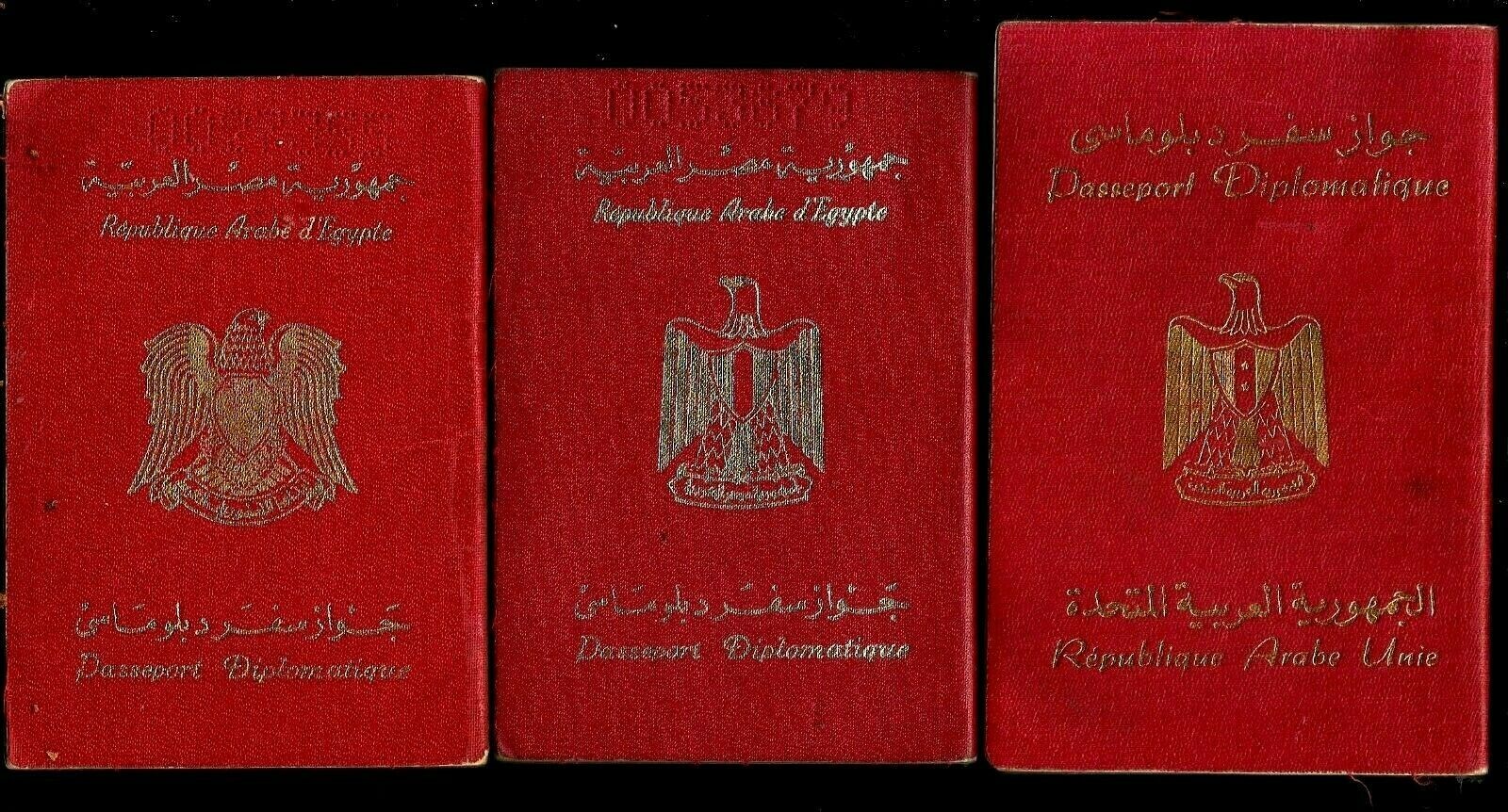 Egypt 3 Complete Red Diplomatic Booklets Different Issues,covers&wm.each 48 Page