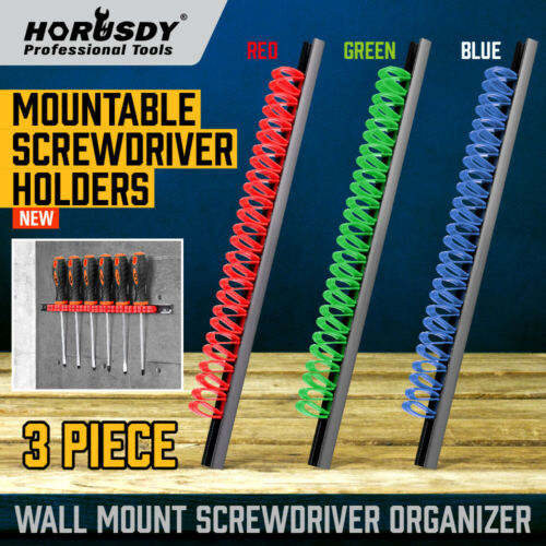 3-piece Wrench Screwdriver Organizer Tool Rail Rack Holder Abs Wall Mount 14pair