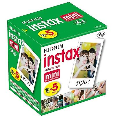 50 Sheets Fujifilm Instax Instant Film For Mini 8-9 & All Fuji Mini Cameras