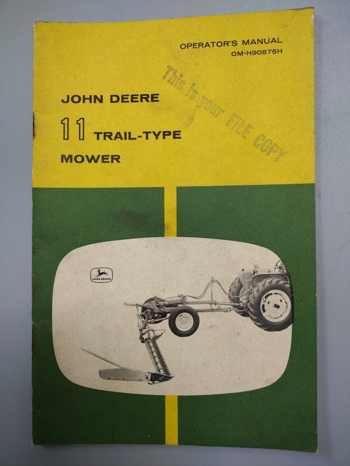 Old 1962 John Deere 11 Trail Type Mower Operators Manual Om-h90875h