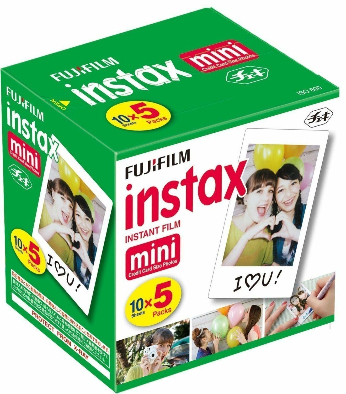 Fujifilm Instax Mini Instant Film 10 Sheets×5 (total 50 Shots) For Mini 8 & 9