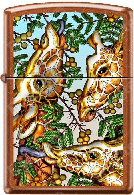Zippo Giraffes Toffee Windproof Lighter Made In The Usa New Rare