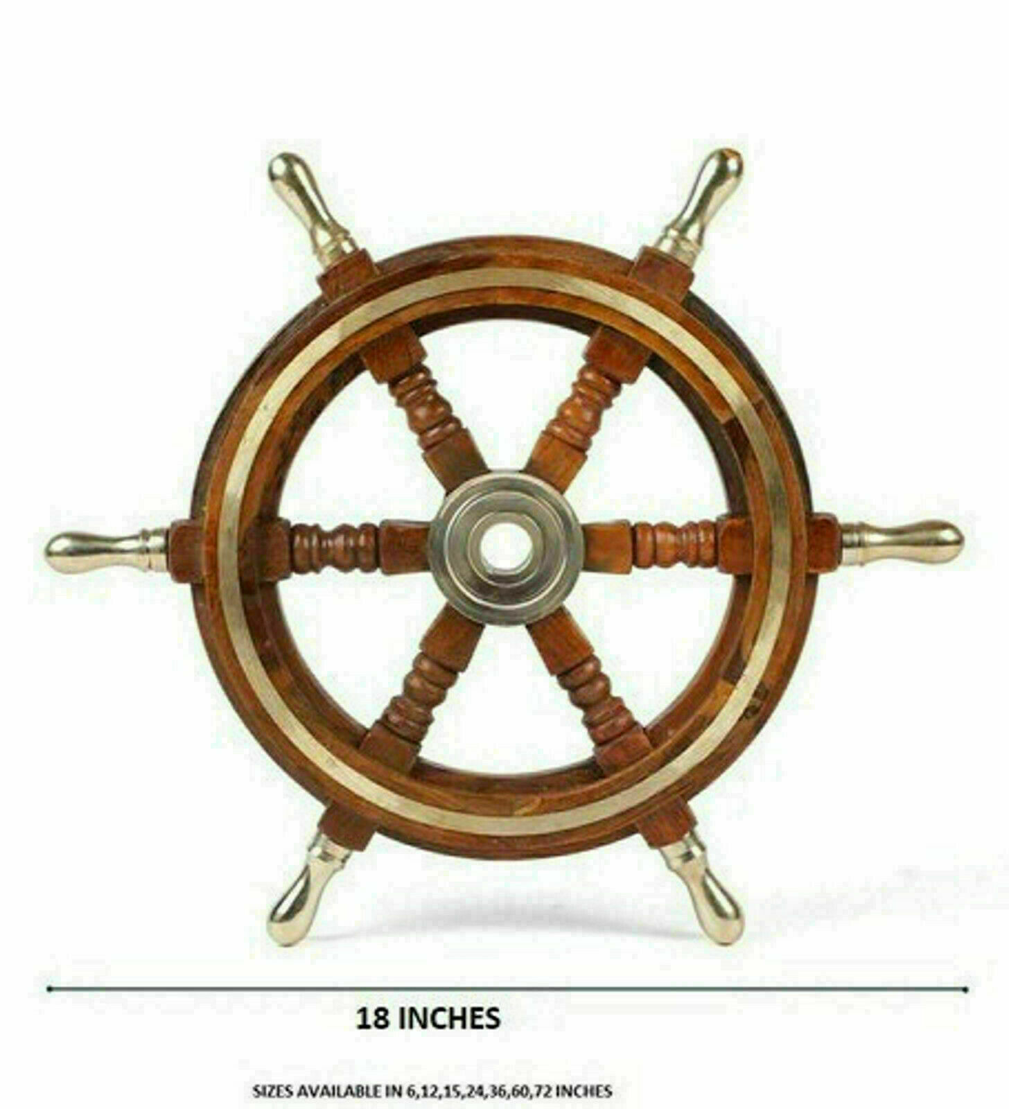 Wooden Wheel  18"inch Ship Wheel  Solid Wooden Wheel