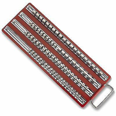 80pc Socket Tray Rack 1/4", 3/8", 1/2" Inch Snap Rail Tool Set Organizer