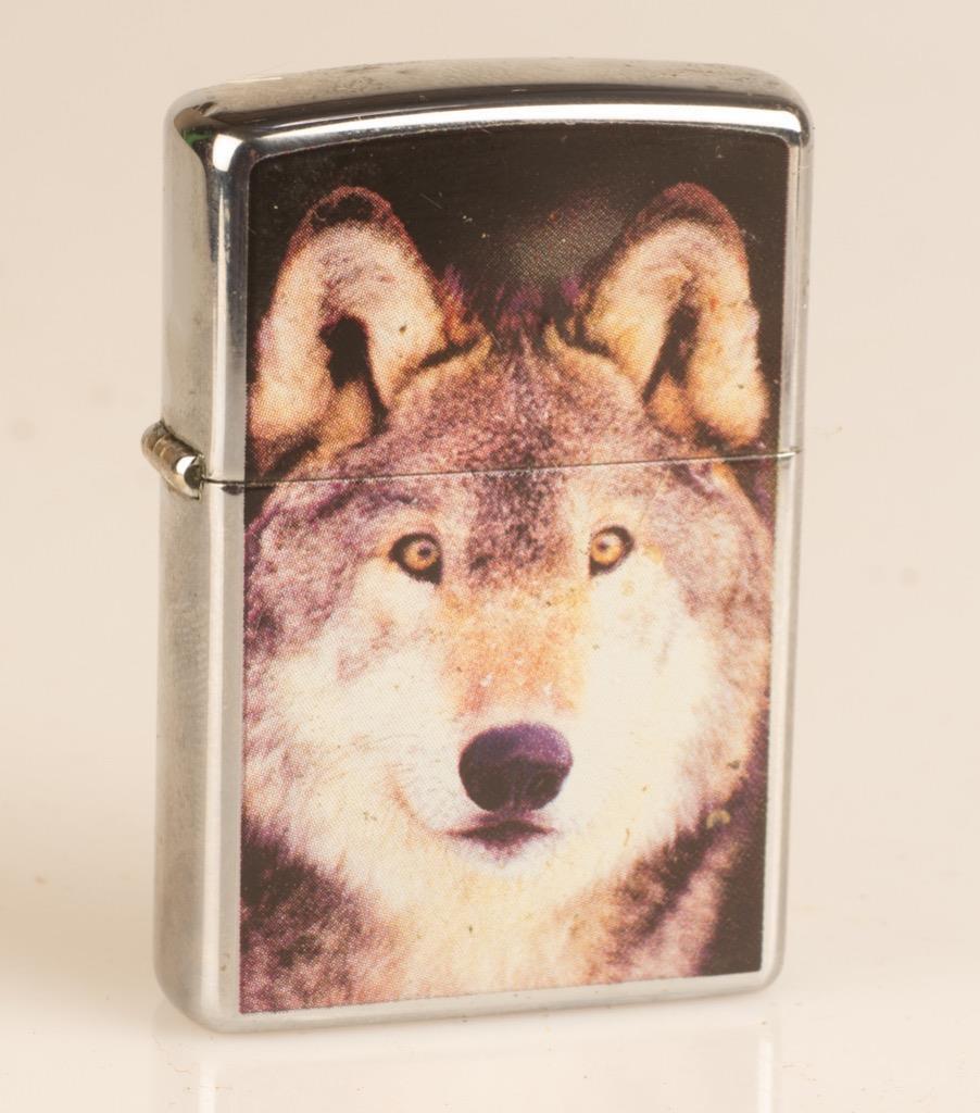 Zippo No. 28001 "wolf Lighter" Date Code 05 (2005) W/box And Papers Ref:9806d