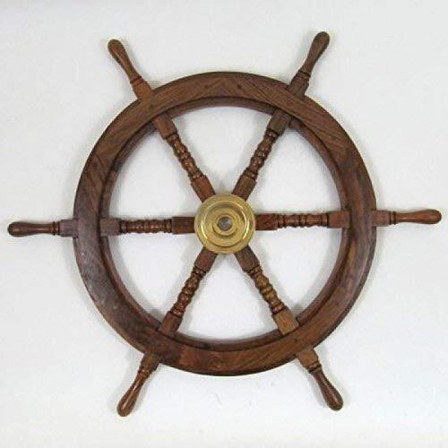 24" Inches Nautical Ship Wheel Wooden Home Decorative Item Indoor And Outdoor
