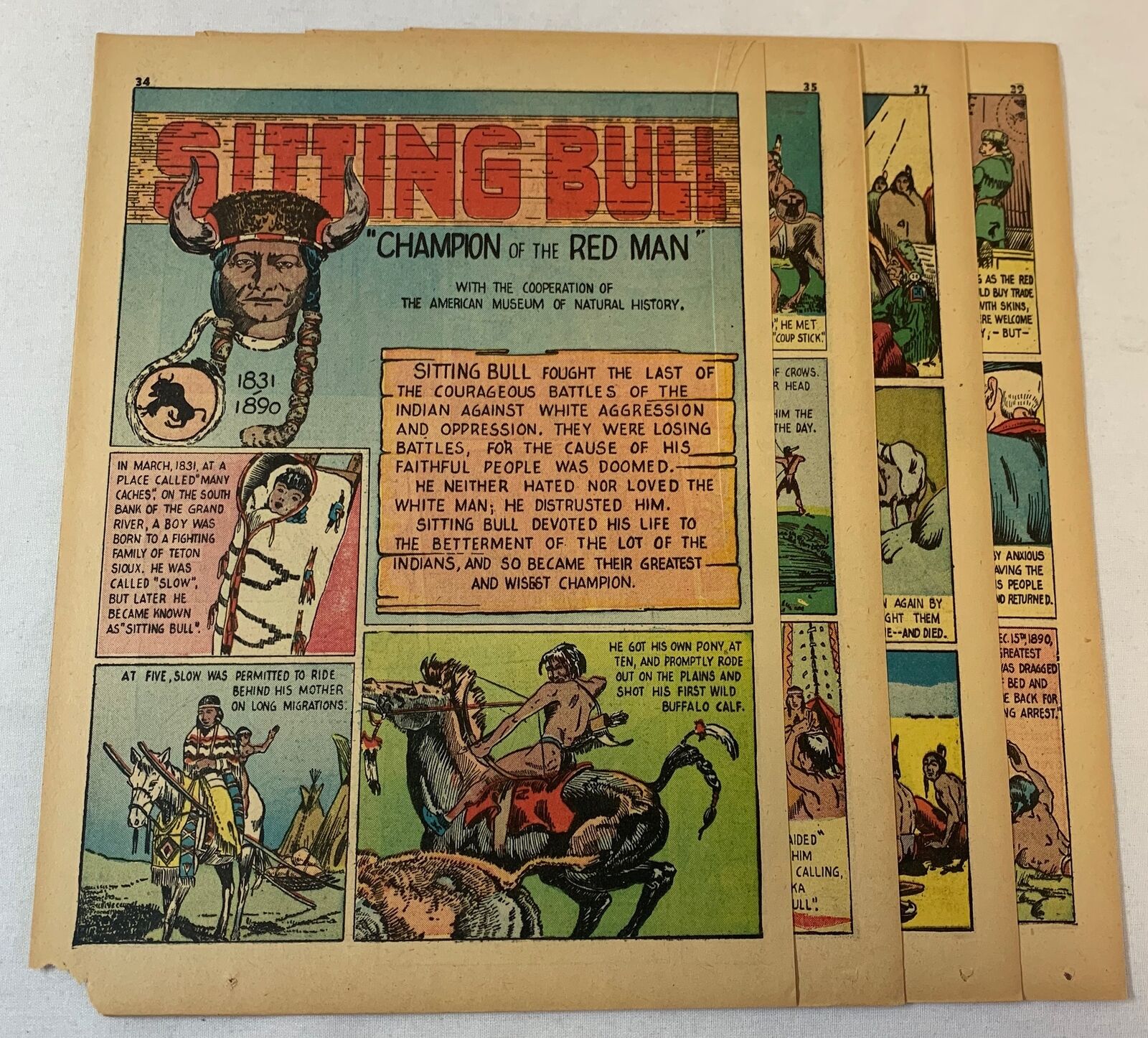 1942 Six Page Cartoon Story ~ Sitting Bull